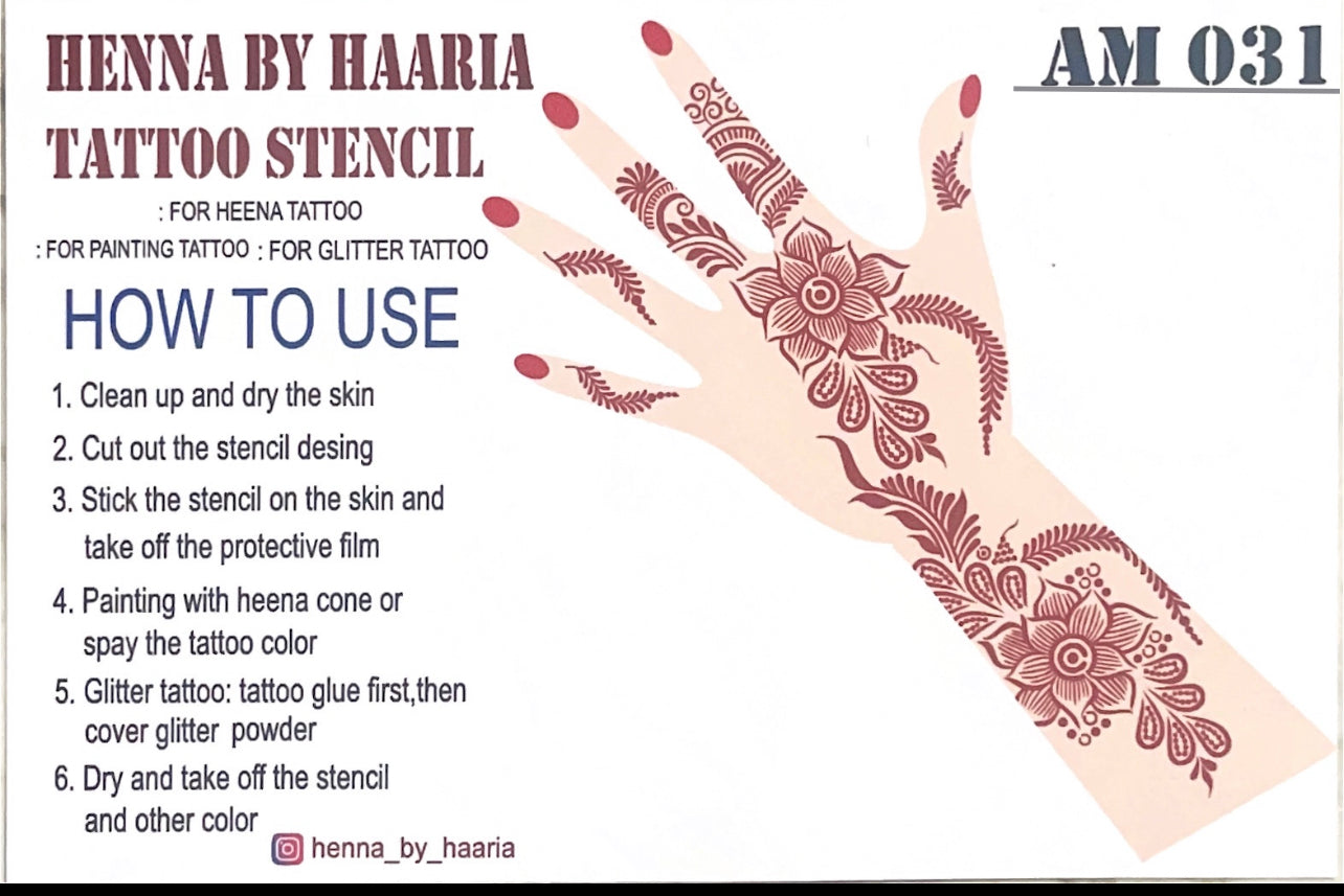 Henna Stencil Coral