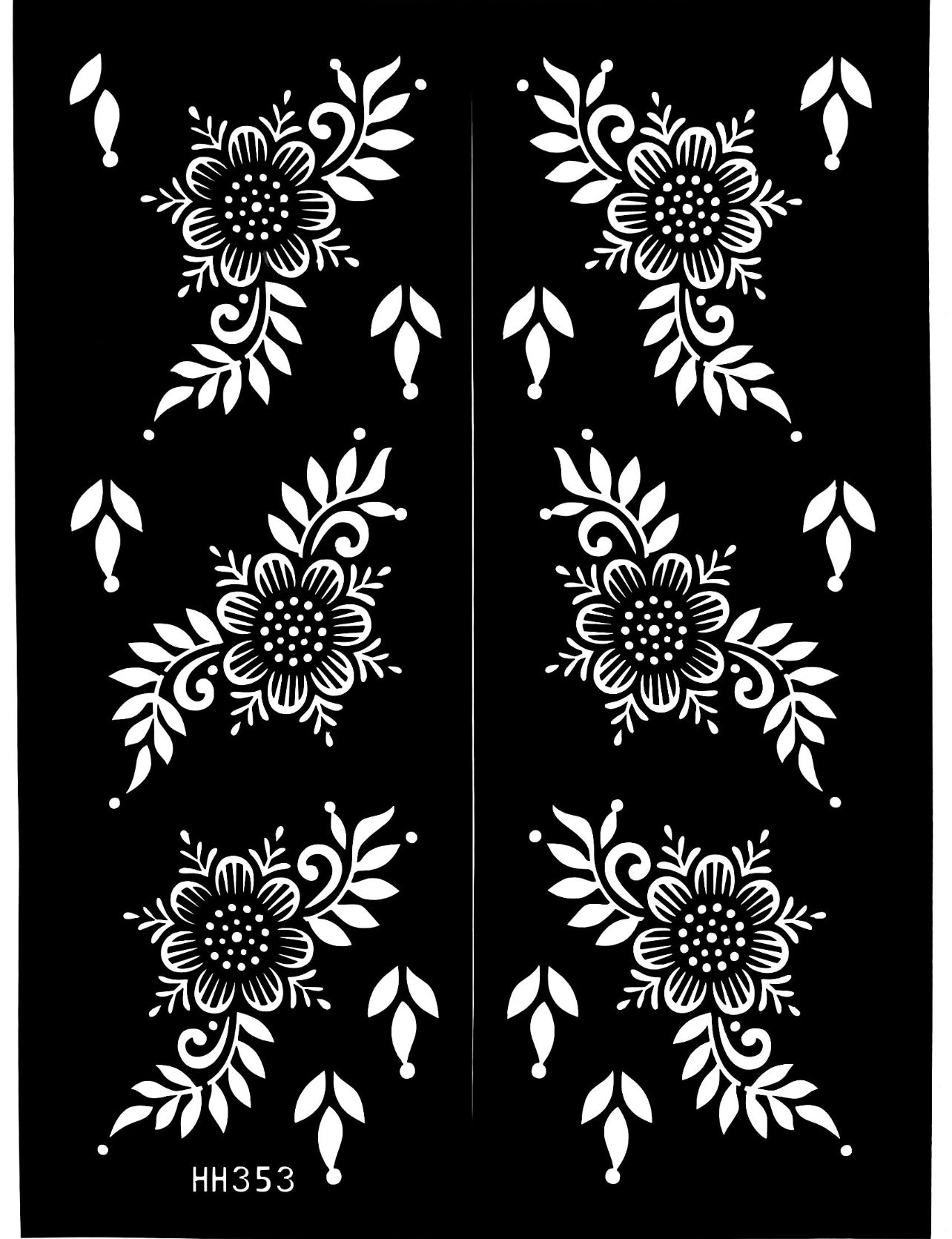 Henna Stencil Sunflower