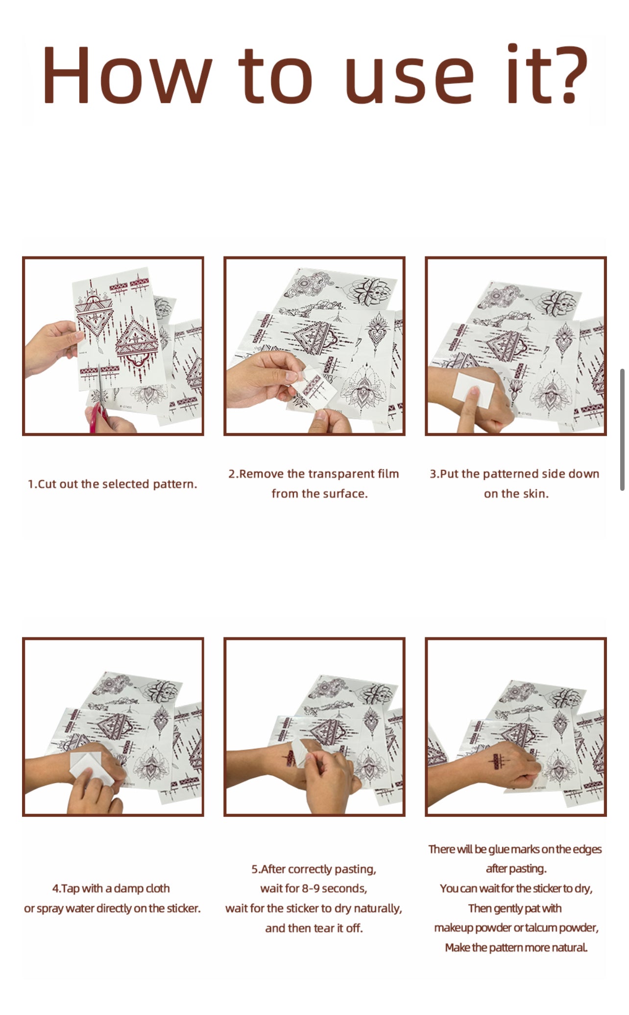 Oppulence Red Henna Sticker