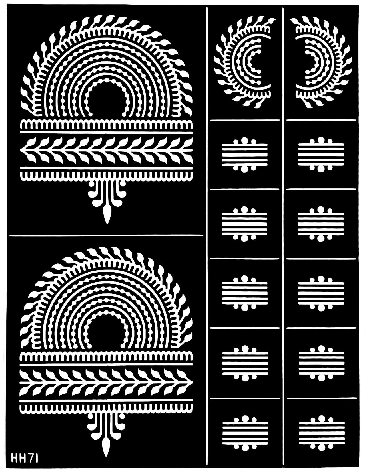 Henna Stencil Semi Circle