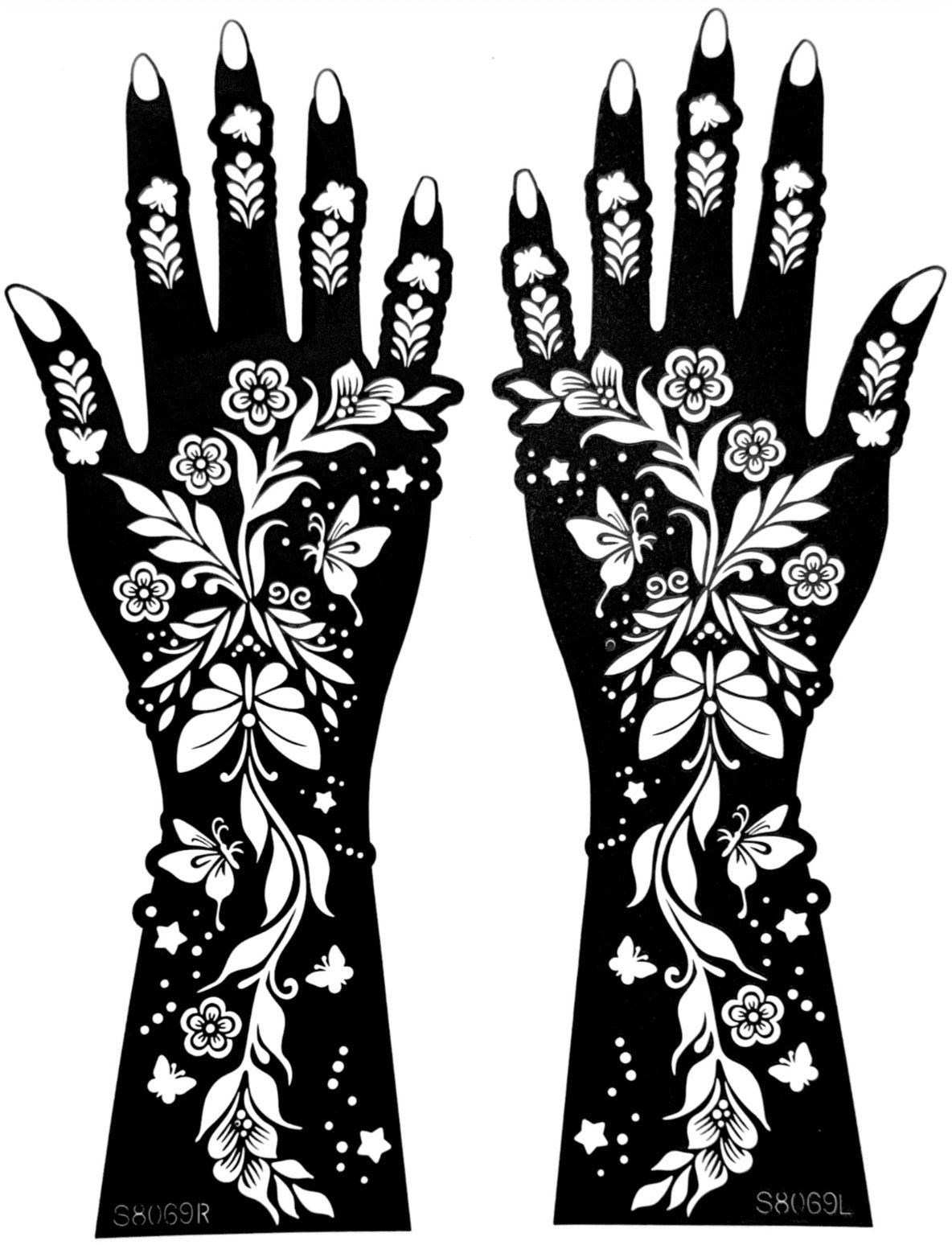 Henna Stencil S8069