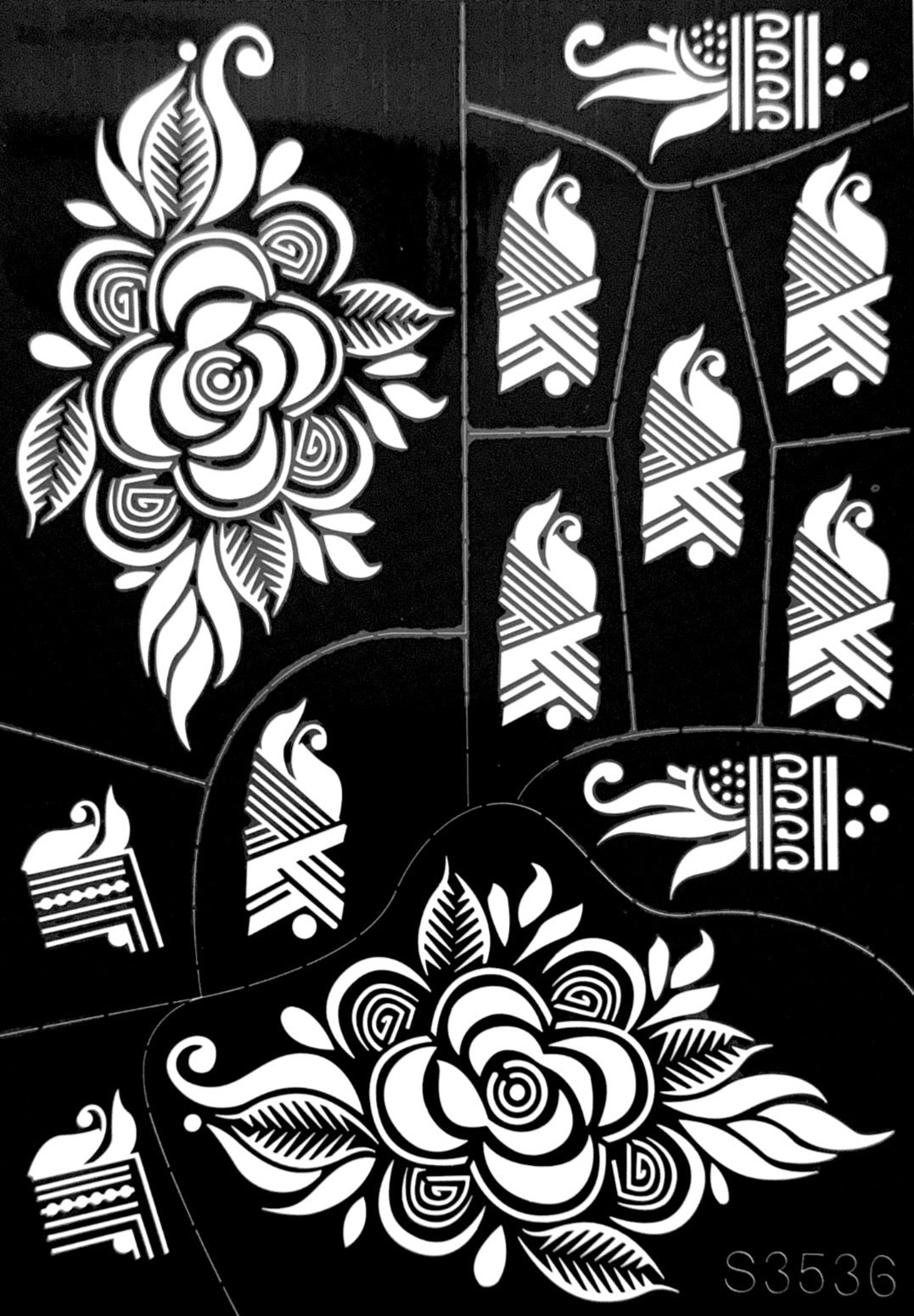 Henna Stencil S3536