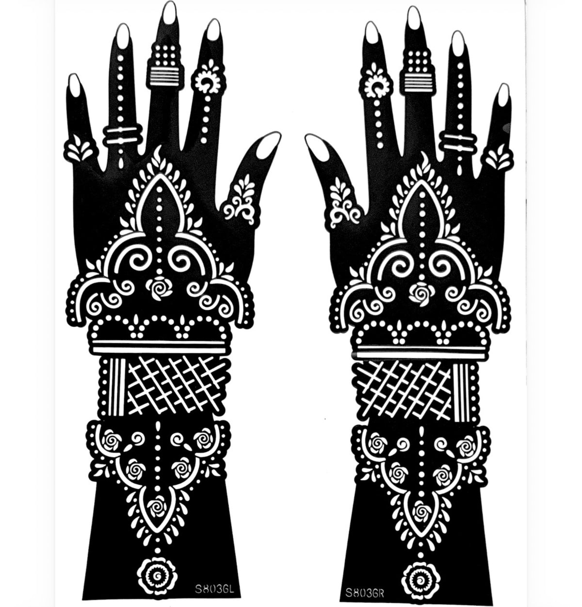 Henna Stencil S8036