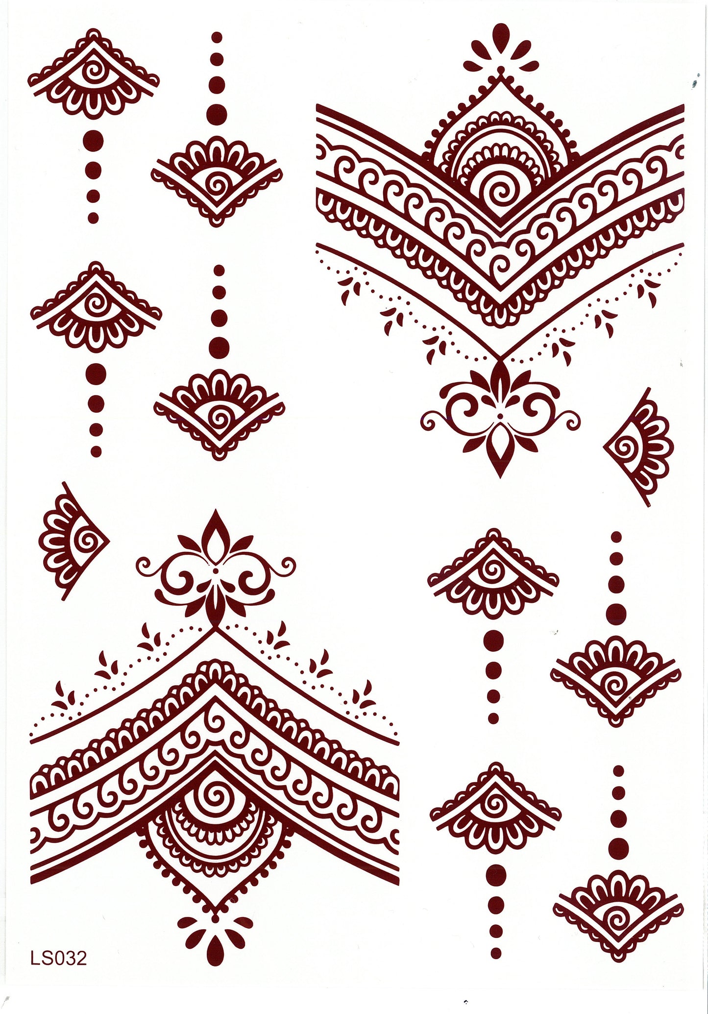 Graceful Red Henna Sticker